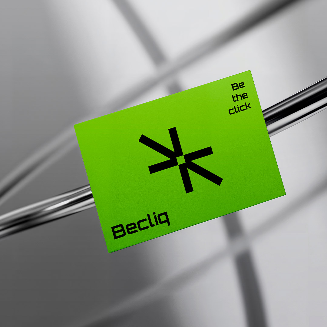 Beclick bright green business card design
